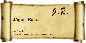 Jáger Róza névjegykártya